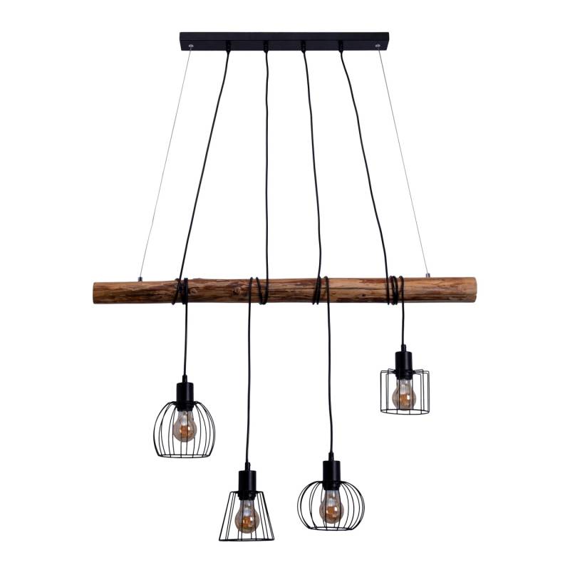 Näve Pendelleuchte Woodland Schwarz 150 cm x 100 cm x 13 cm 4er-Set von Näve