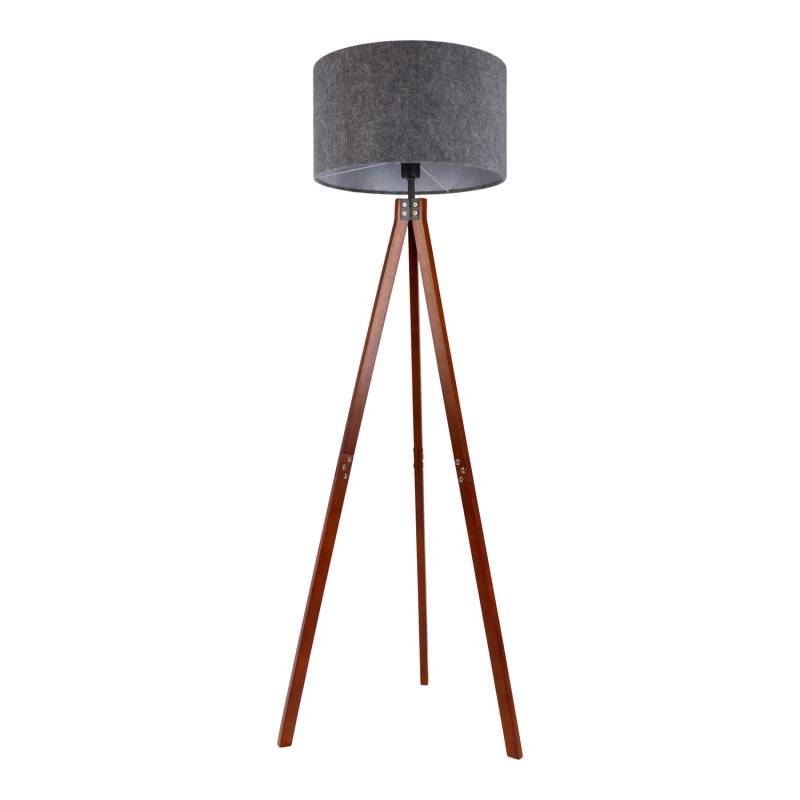 Näve Stehlampe Standleuchte Lampe Holz Grau Dreibein Textilschirm E14 Schalter B-Ware von Näve