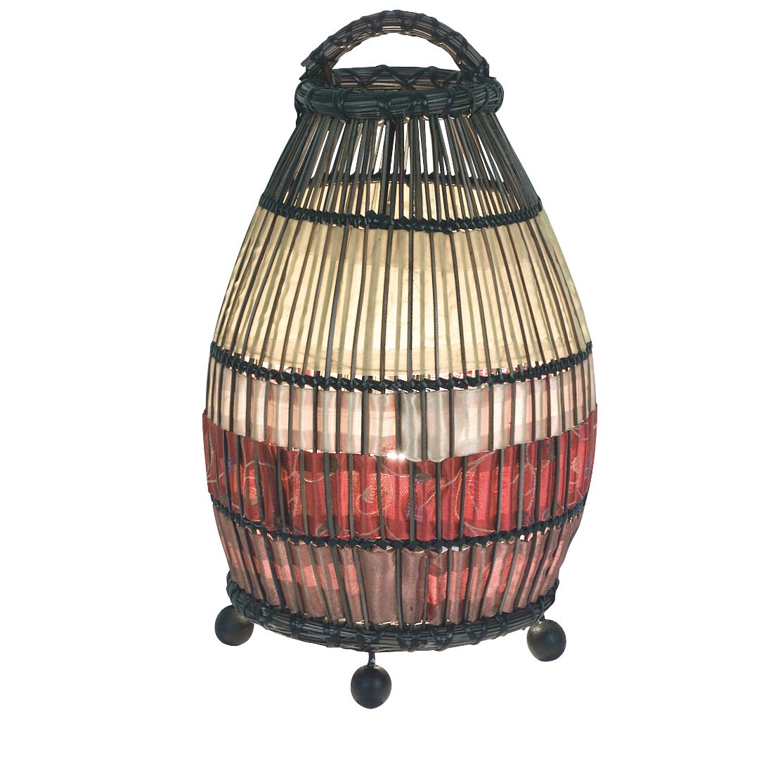 Näve Tischleuchte Rattan Landhaus Bunt 32 cm Höhe von Näve