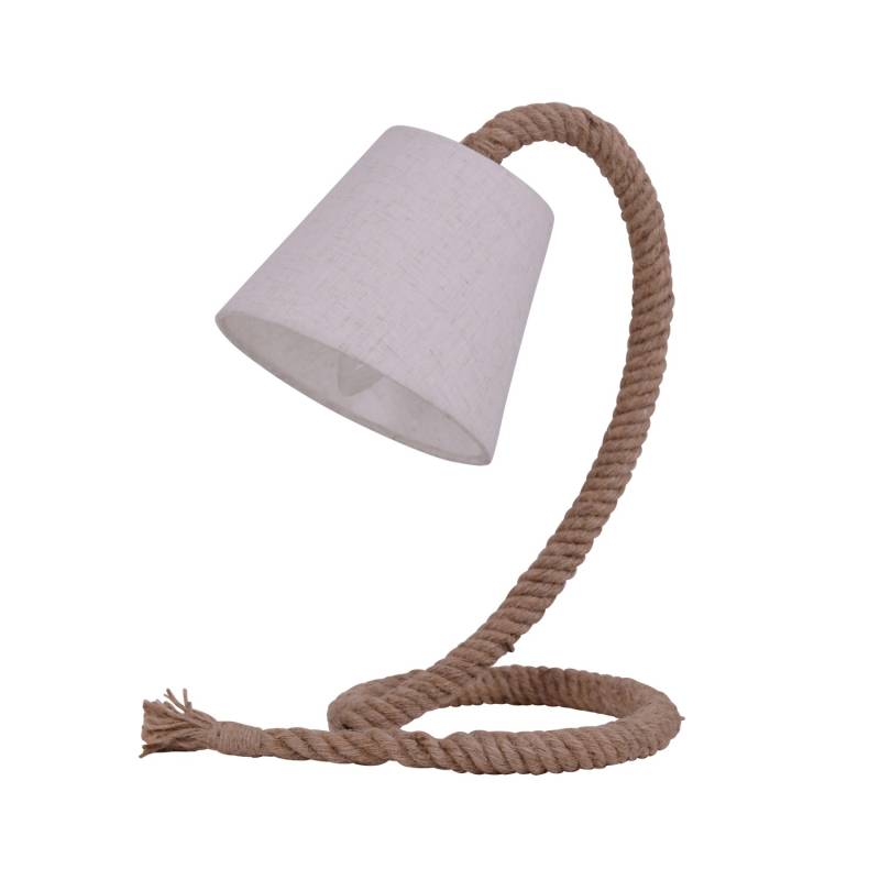 Näve Tischleuchte Rope mit Textilschirm Natur 35 cm x 26 cm x 18 cm von Näve