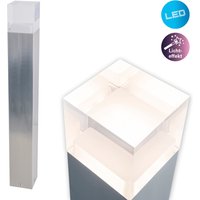 näve LED Außen-Stehlampe "Leah", 1 flammig-flammig, Edelstahl/Kunststoff in metall blank/opal incl. 15x LED warmweiß IP44 von Näve