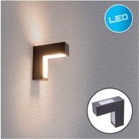 näve LED Außen-Wandleuchte "Angus", 1 flammig-flammig, anthrazit/opal Up/Downlight incl. LED IP 54 neutralweißes Licht von Näve