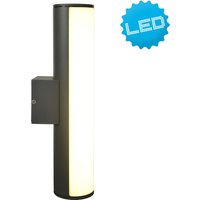 näve LED Außen-Wandleuchte "Flair", 1 flammig, Aluminium dunkelgrau Länge 30cm IP54 warmweißes Licht von Näve