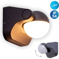 näve LED Außen-Wandleuchte "Pallas", 1 flammig-flammig, schwenkbar anthrazit warmweißes Licht incl. LED IP 54 von Näve