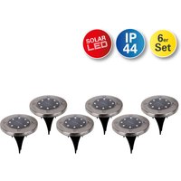 näve LED Gartenleuchte "Kian" LED-Modul 6 Stk. Warmweiß LED Solar-Boden-Erdspieß, 6er Set von Näve