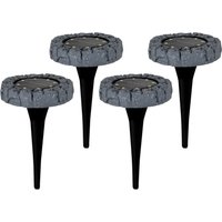 näve LED Gartenleuchte "LED-Solar Bodenleuchte", Leuchtmittel LED-Modul  LED fest integriert, mit Erdspieß, 4er Set von Näve
