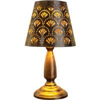 näve LED Solarleuchte "Elsa" 1 Stk. Warmweiß Tischleuchte antik-messing mit Durchbruchmuster, konischer Schirm näve LED Solarleuchte "Elsa" 1 Stk. Warmweiß Tischleuchte antik-messing mit Durchbruchmuster, konischer Schirm von Näve