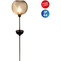 näve LED Solarleuchte "Geli", 1 flammig-flammig, Erdspieß, schwarzes Metallgeflecht, Höhe 85cm, schwarz, inkl. Akku von Näve