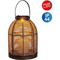 näve LED Solarleuchte "Korbinian", 1 flammig, Schnurbespannung, Haltegriff, unbeleuchtete Dekokerze, H: 29cm von Näve