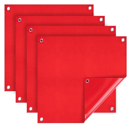 4 Stück rote Warnflagge 30 * 30cm, Warnfahne nach StVO für überhängende Lasten wasserdicht und wetterfest von Nafafosa