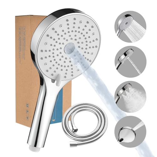 Nafall Duschkopf mit Schlauch -130 Mm Duschkopf Groß Regendusche, Runde brausekopf dusche, Big Shower Head mit 4 Strahlarten, Einhand-Einstellung Handbrause mit Kräftiger Strahlfunktion Nafall Duschkopf mit Schlauch -130 Mm Duschkopf Groß Regendusche, Runde brausekopf dusche, Big Shower Head mit 4 Strahlarten, Einhand-Einstellung Handbrause mit Kräftiger Strahlfunktion von Nafall