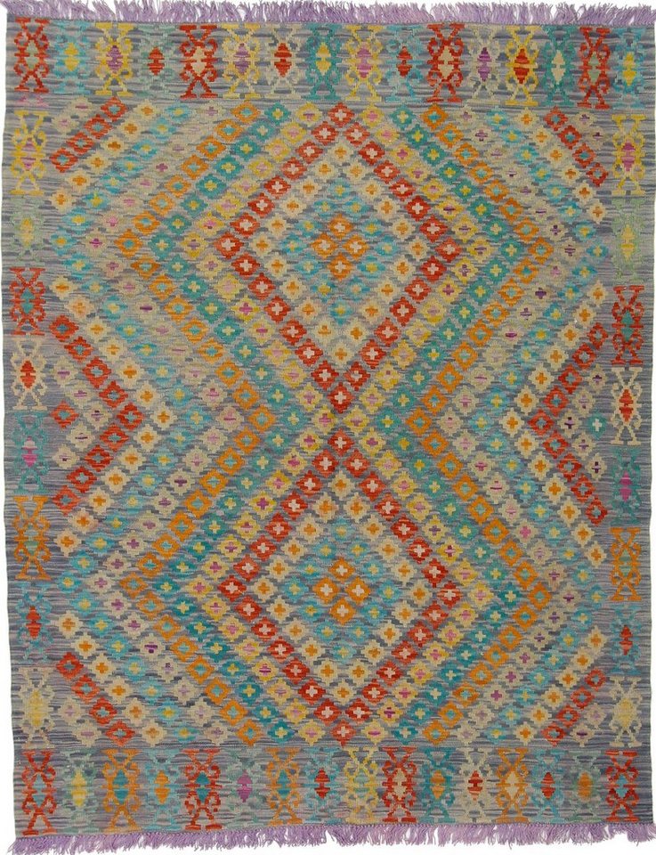 Designteppich »Kelim Afghan Heritage 192x156 Handgewebter Orientteppich«, Nain Trading, Höhe 3 mm von Nain Trading