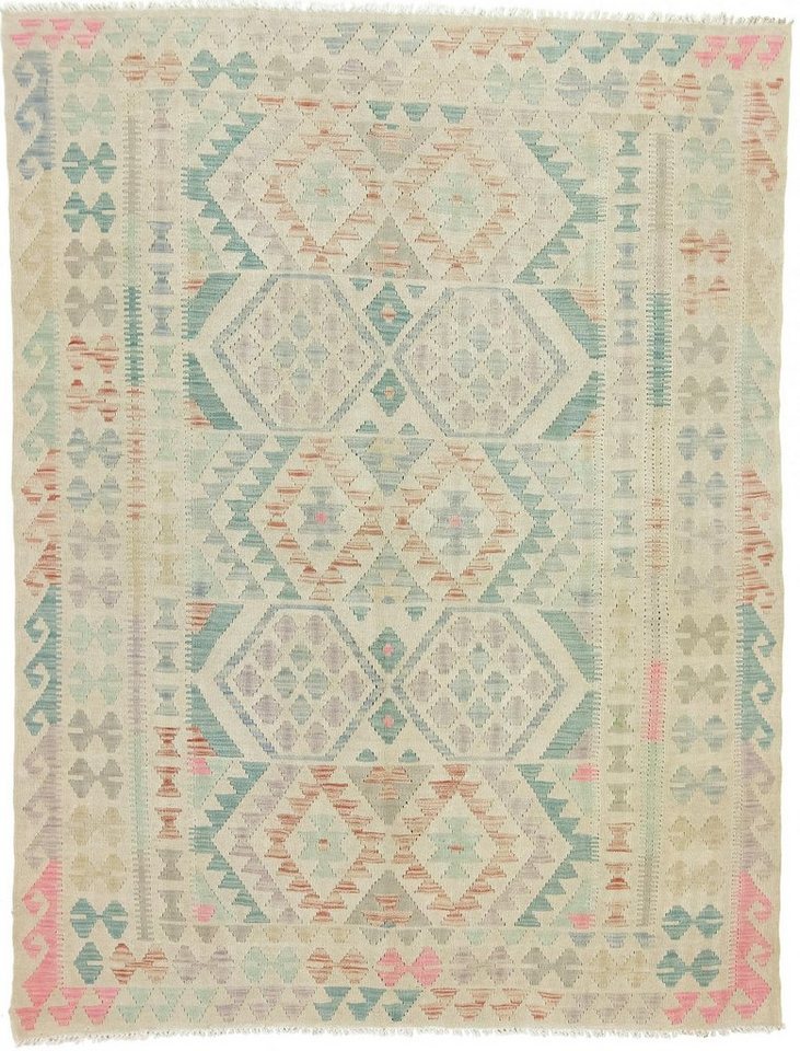 Designteppich »Kelim Afghan Heritage 195x148 Handgewebter Orientteppich«, Nain Trading, Höhe 0.3 mm von Nain Trading