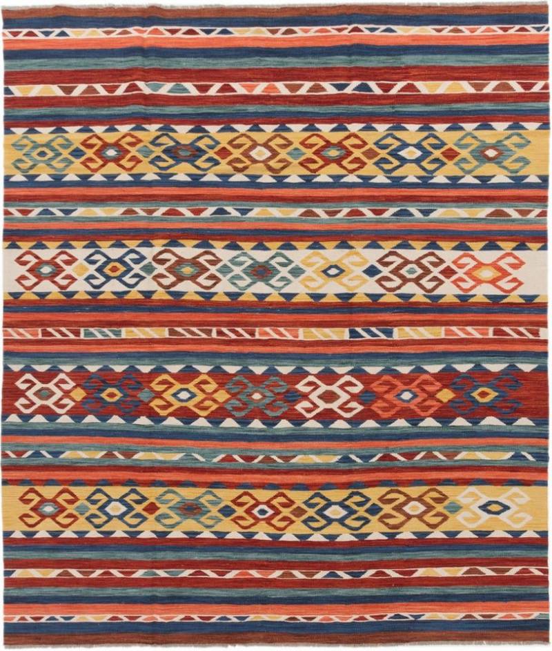 Nain Trading Designteppich Kelim Afghan Heritage 253x297 Handgewebter Moderner Orientteppich, rechteckig, Höhe: 3 mm von Nain Trading