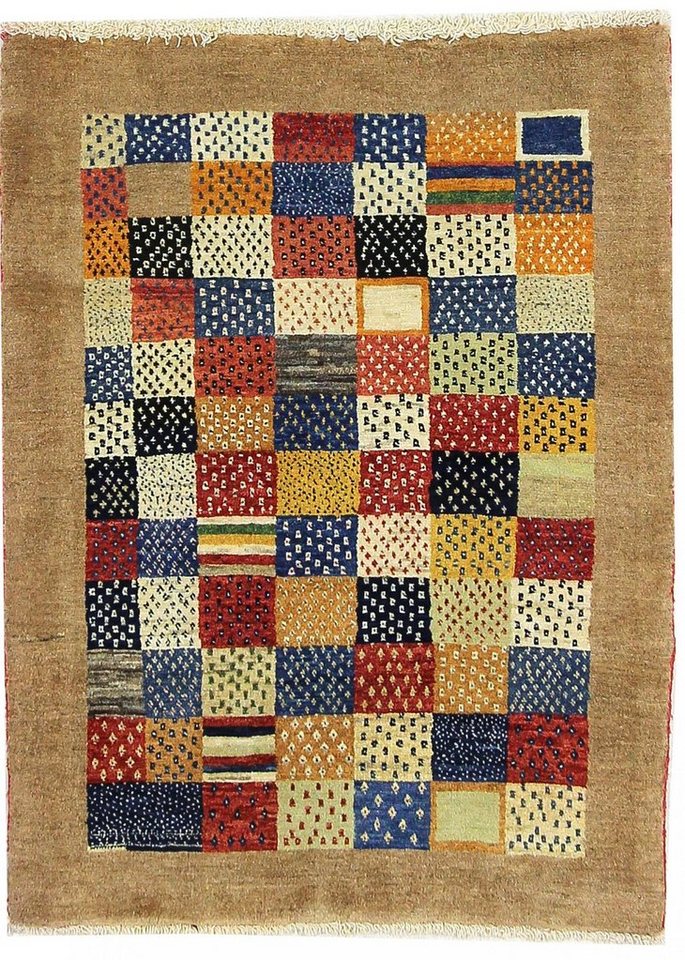 Nain Trading Designteppich Perserteppich Perser Gabbeh Loribaft 114x85 Modern Handgeknüpft, Höhe: 1.2 mm von Nain Trading