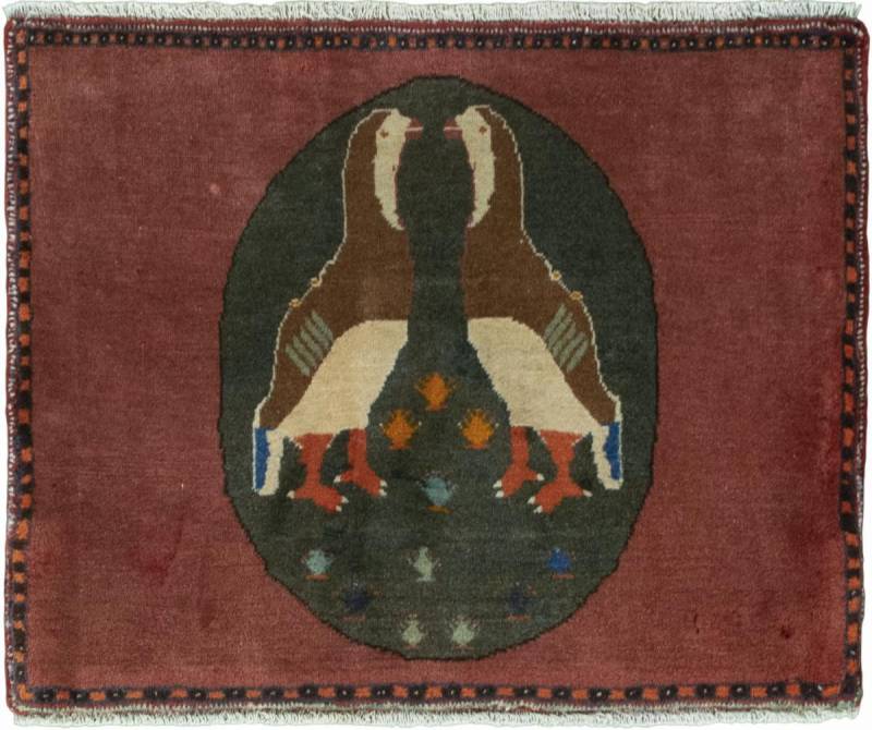 Nain Trading Orientteppich Persian Gabbeh Alt 67x52 Handgeknüpfter Moderner Orientteppich, rechteckig, Höhe: 18 mm von Nain Trading