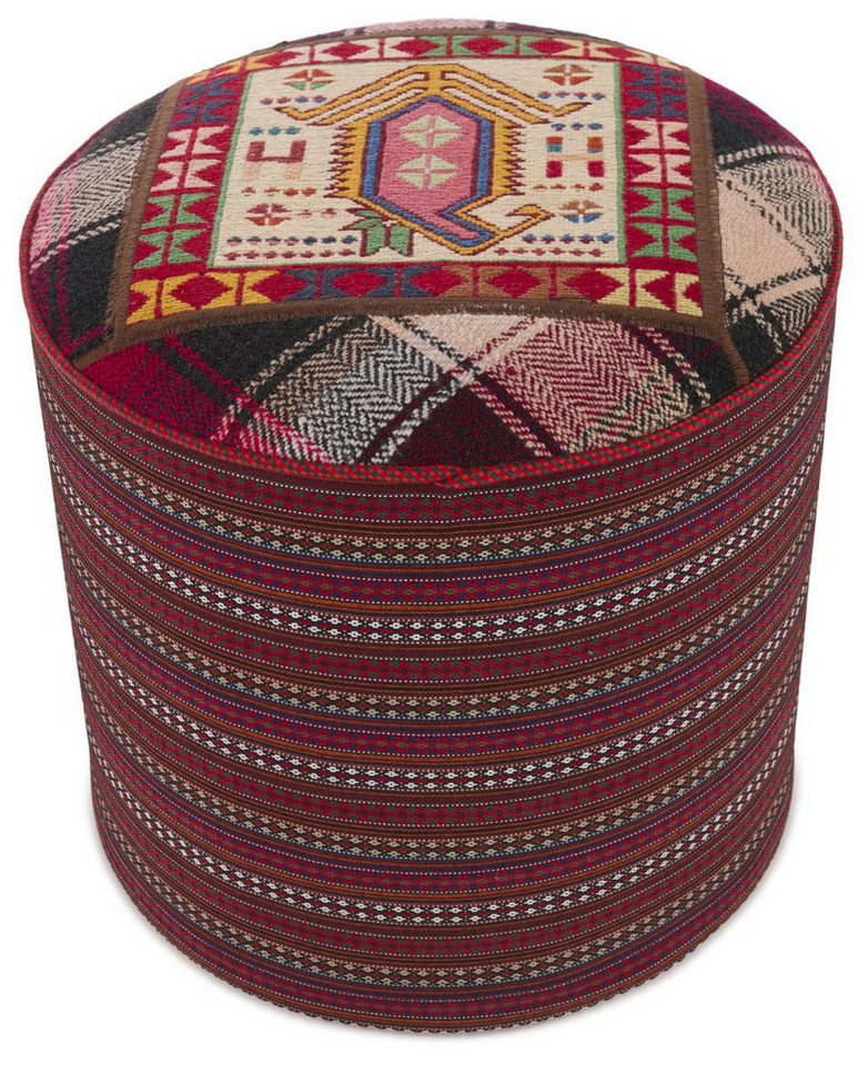 Nain Trading Orientteppich Pouf 49x49 Handgeknüpfter Orientteppich / Perserteppich, rechteckig, Höhe: 5 mm von Nain Trading