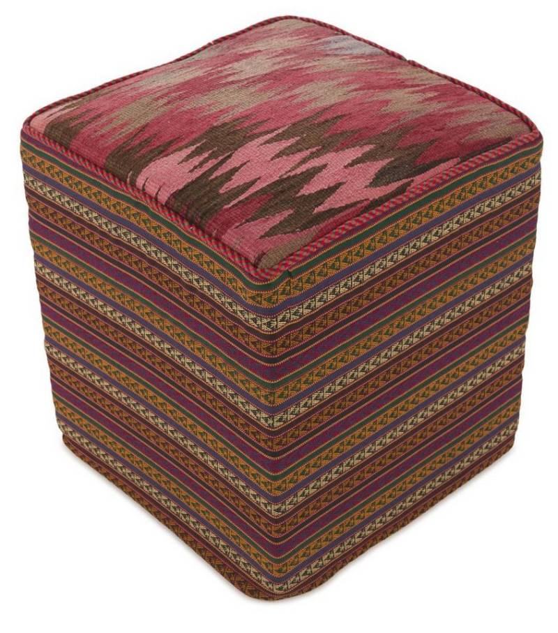 Nain Trading Orientteppich Pouf 49x51 Handgeknüpfter Orientteppich / Perserteppich, rechteckig, Höhe: 5 mm von Nain Trading