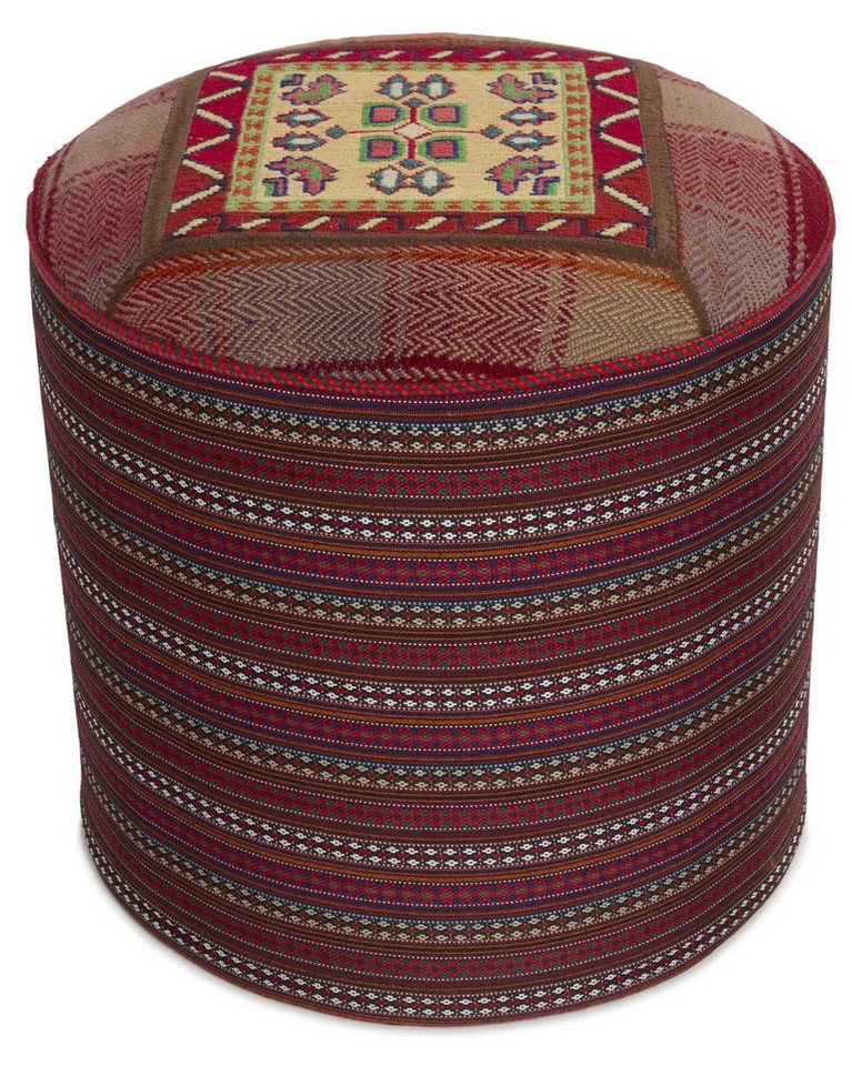 Nain Trading Orientteppich Pouf 49x51 Handgeknüpfter Orientteppich / Perserteppich, rechteckig, Höhe: 5 mm von Nain Trading
