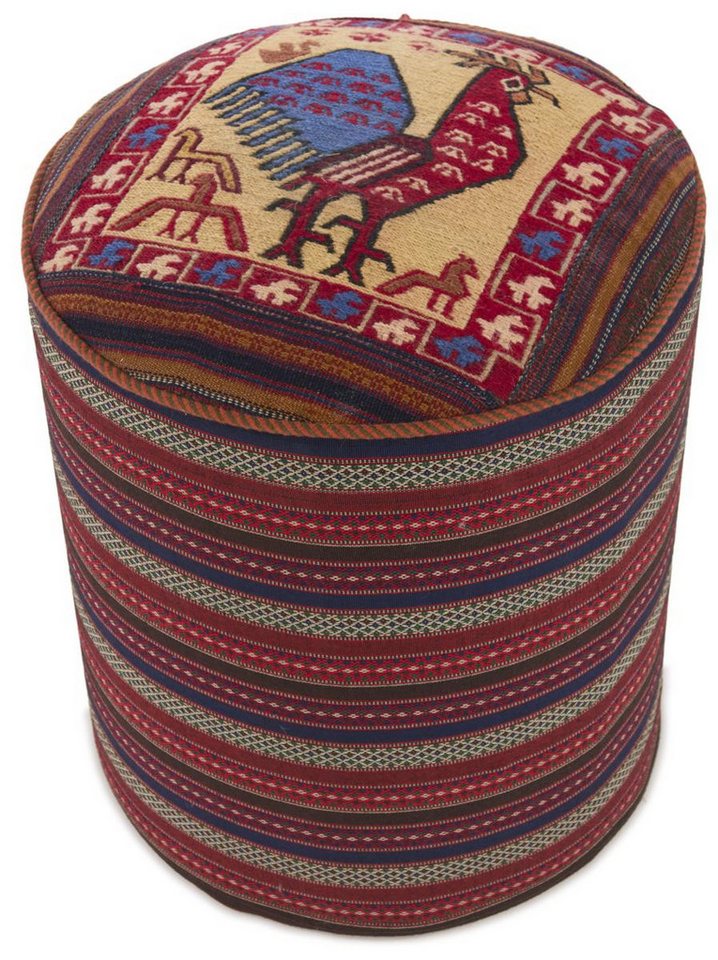 Nain Trading Orientteppich Pouf 51x51 Handgeknüpfter Orientteppich / Perserteppich, rechteckig, Höhe: 5 mm von Nain Trading