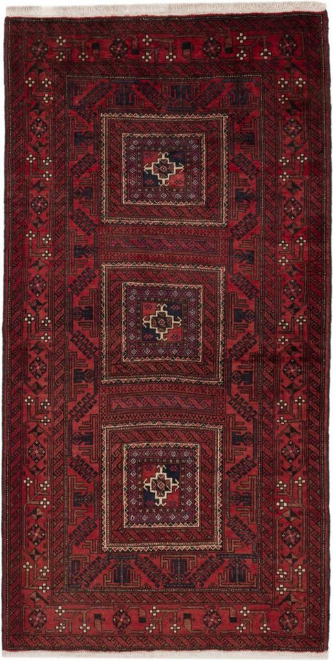 Nain Trading Orientteppich Belutsch 98x188 Handgeknüpfter Orientteppich / Perserteppich Läufer, rechteckig, Höhe: 6 mm von Nain Trading
