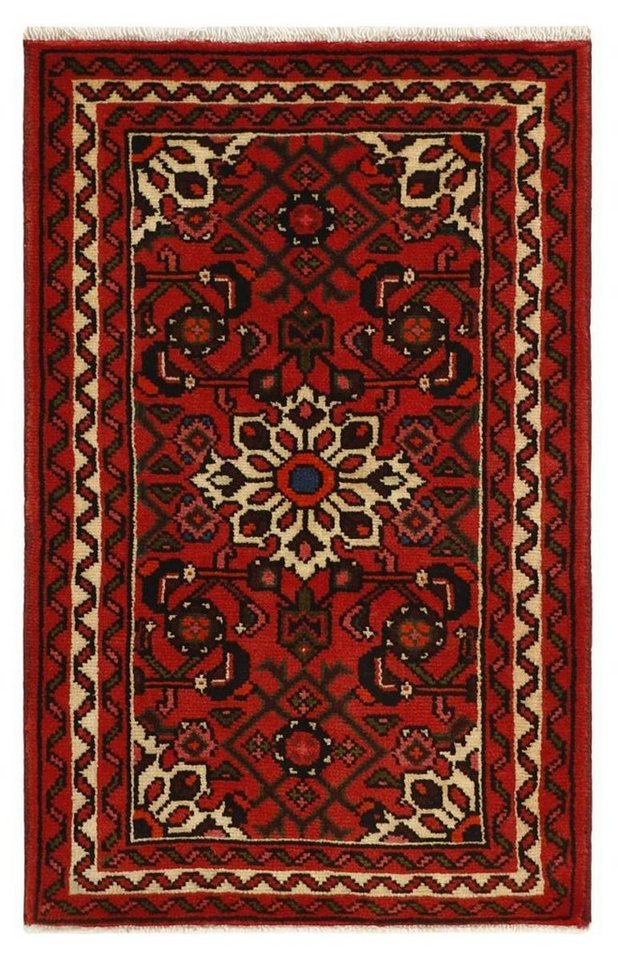 Orientteppich Hosseinabad 63x96 Handgeknüpfter Orientteppich / Perserteppich, Nain Trading, rechteckig, Höhe: 12 mm von Nain Trading