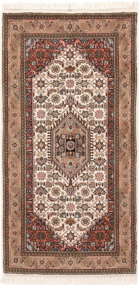 Nain Trading Orientteppich Indo Keshan 71x143 Handgeknüpfter Orientteppich Läufer, rechteckig, Höhe: 12 mm von Nain Trading