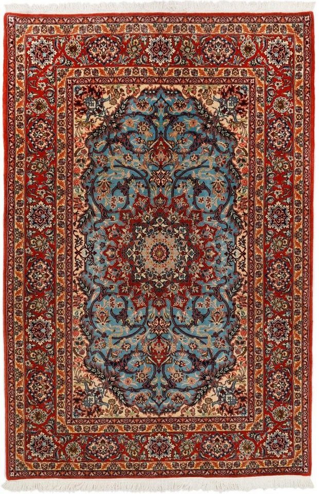 Orientteppich Isfahan 145x225 Handgeknüpfter Orientteppich / Perserteppich, Nain Trading, rechteckig, Höhe: 8 mm von Nain Trading