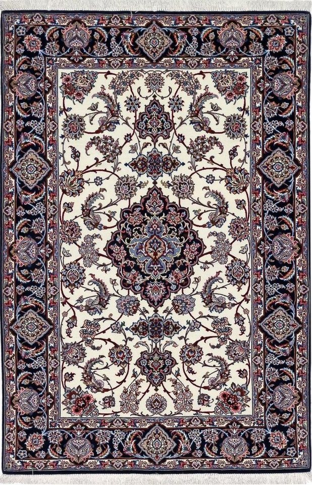 Nain Trading Orientteppich Isfahan Seidenkette 115x171 Handgeknüpfter Orientteppich, rechteckig, Höhe: 8 mm von Nain Trading
