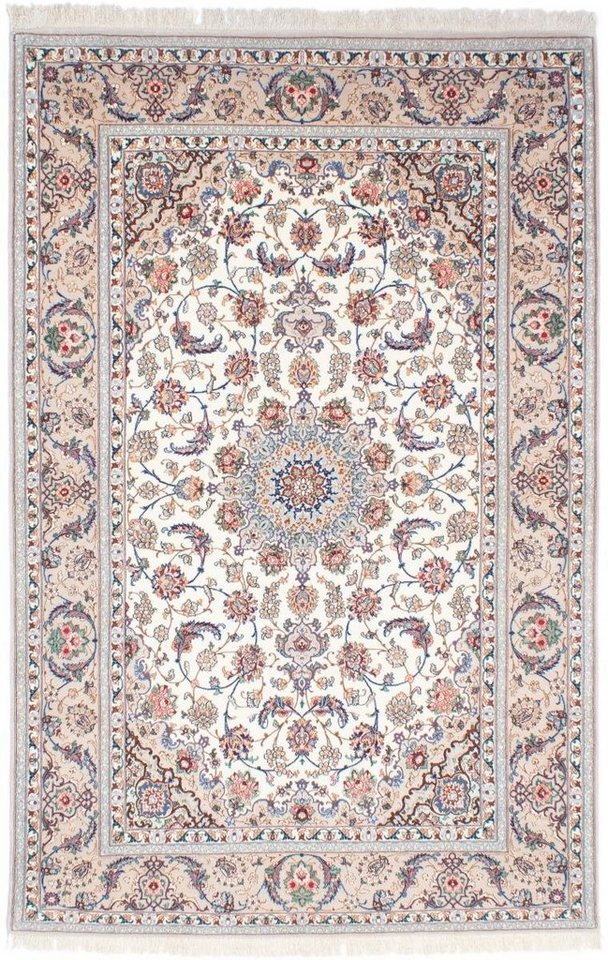 Orientteppich Isfahan Seidenkette 144x229 Handgeknüpfter Orientteppich, Nain Trading, rechteckig, Höhe: 6 mm von Nain Trading
