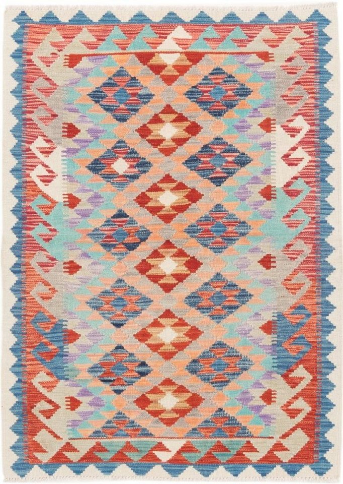Orientteppich Kelim Afghan 103x140 Handgewebter Orientteppich, Nain Trading, rechteckig, Höhe: 3 mm von Nain Trading