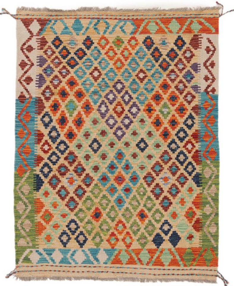 Orientteppich Kelim Afghan 105x135 Handgewebter Orientteppich, Nain Trading, rechteckig, Höhe: 3 mm von Nain Trading