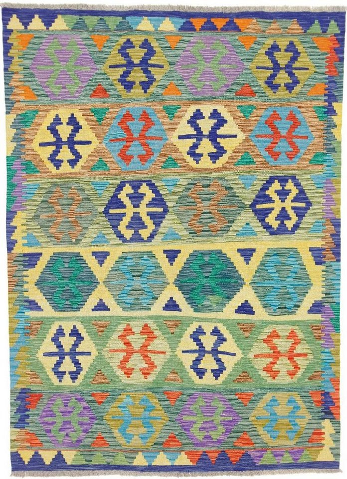 Orientteppich Kelim Afghan 146x203 Handgewebter Orientteppich, Nain Trading, rechteckig, Höhe: 3 mm von Nain Trading