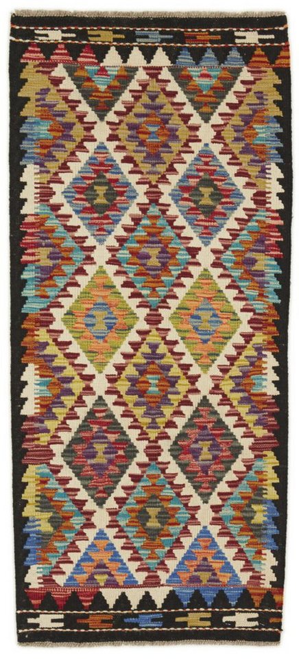 Orientteppich Kelim Afghan 65x146 Handgewebter Orientteppich Läufer, Nain Trading, rechteckig, Höhe: 3 mm von Nain Trading