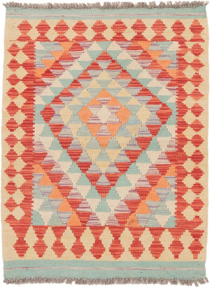 Nain Trading Orientteppich Kelim Afghan 68x90 Handgewebter Orientteppich, rechteckig, Höhe: 3 mm von Nain Trading