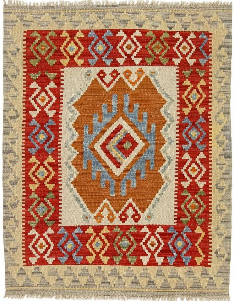 Orientteppich Kelim Afghan 87x110 Handgewebter Orientteppich, Nain Trading, rechteckig, Höhe: 3 mm von Nain Trading