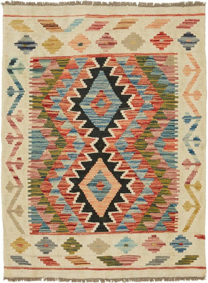 Orientteppich Kelim Afghan 87x116 Handgewebter Orientteppich, Nain Trading, rechteckig, Höhe: 3 mm von Nain Trading