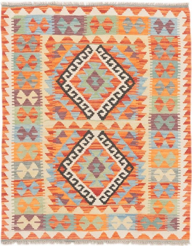Orientteppich Kelim Afghan 91x113 Handgewebter Orientteppich, Nain Trading, rechteckig, Höhe: 3 mm von Nain Trading