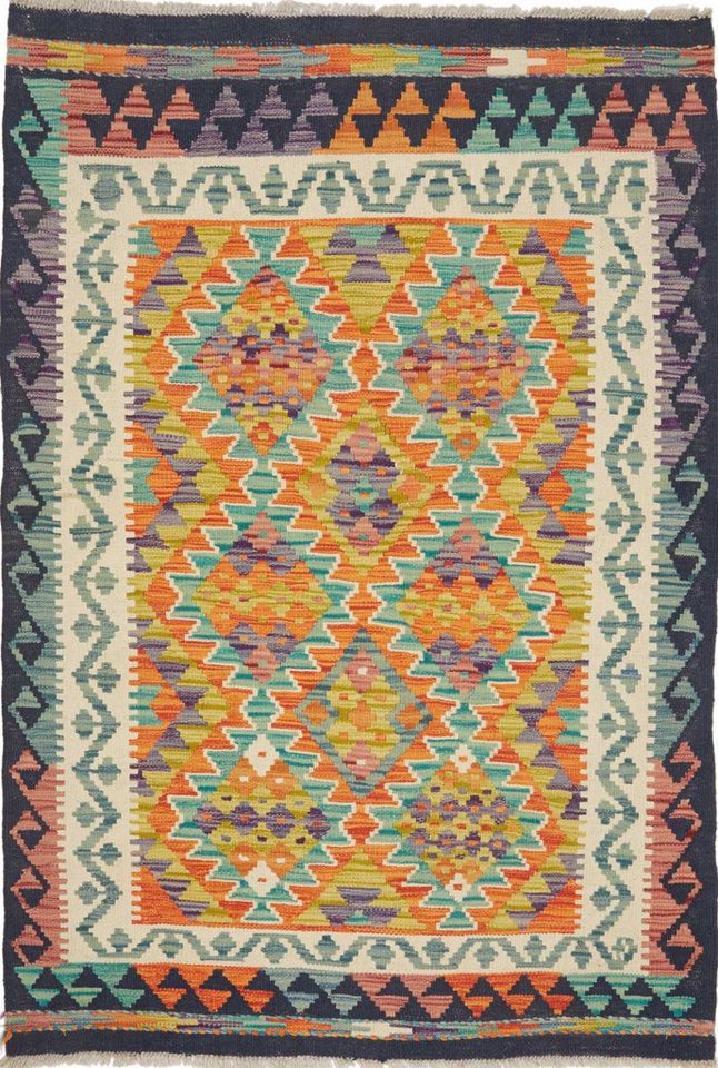 Orientteppich Kelim Afghan 96x149 Handgewebter Orientteppich, Nain Trading, rechteckig, Höhe: 3 mm von Nain Trading