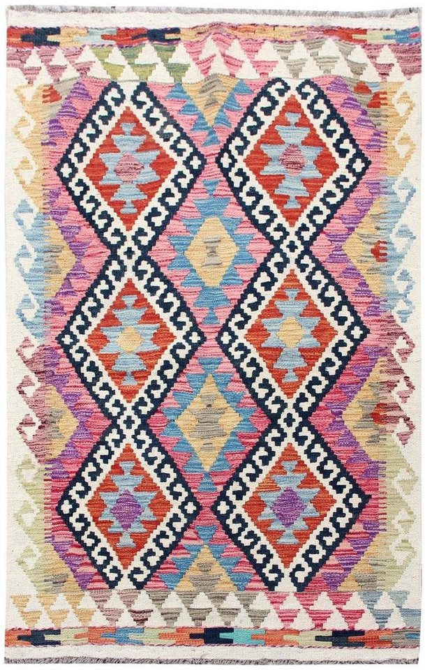 Orientteppich Kelim Afghan 98x152 Handgewebter Orientteppich, Nain Trading, rechteckig, Höhe: 3 mm von Nain Trading