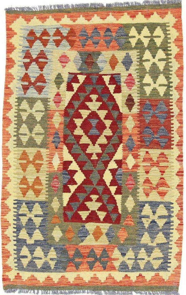 Orientteppich Kelim Afghan 98x154 Handgewebter Orientteppich, Nain Trading, rechteckig, Höhe: 3 mm von Nain Trading
