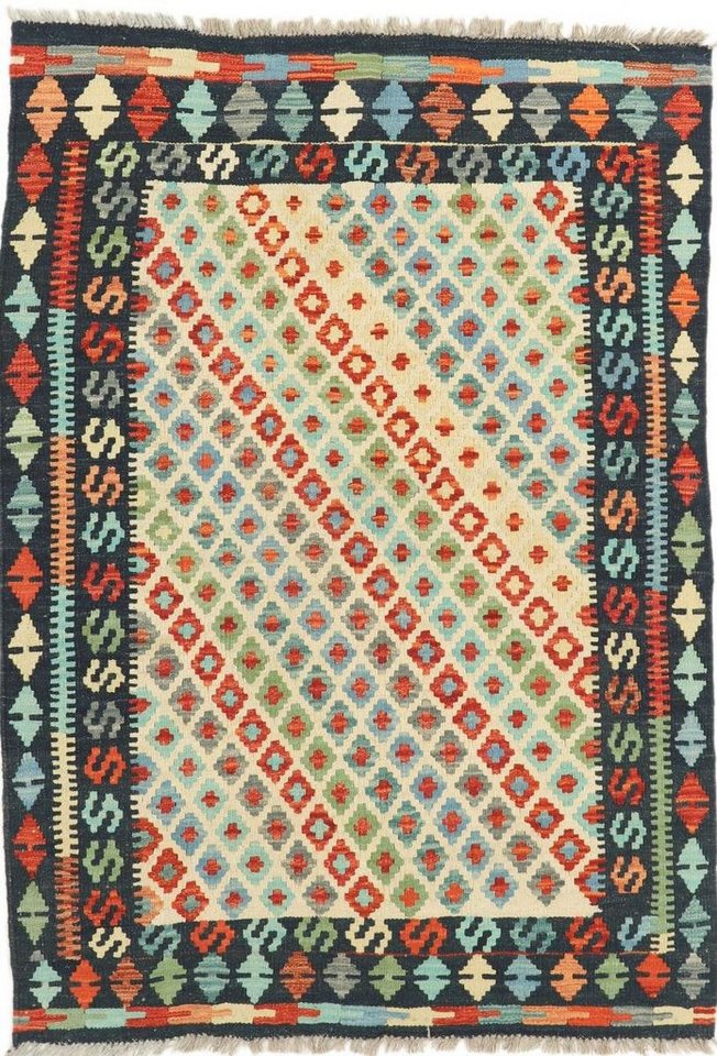 Designteppich Kelim Afghan Heritage 104x150 Handgewebter Moderner Orientteppich, Nain Trading, rechteckig, Höhe: 3 mm von Nain Trading