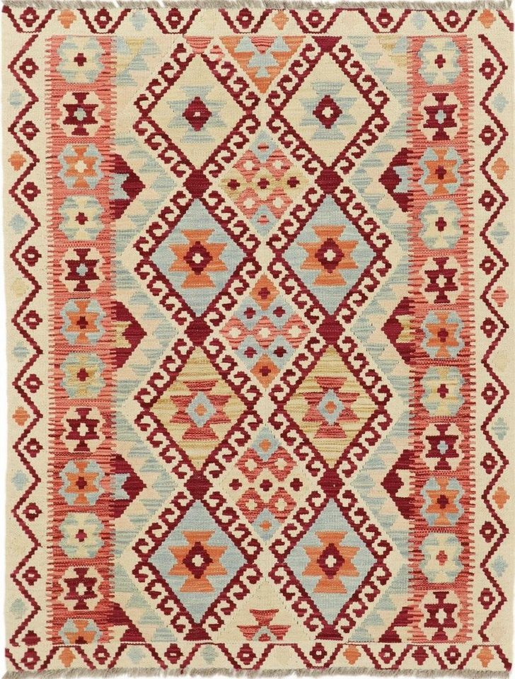 Designteppich Kelim Afghan Heritage 106x137 Handgewebter Moderner Orientteppich, Nain Trading, rechteckig, Höhe: 3 mm von Nain Trading