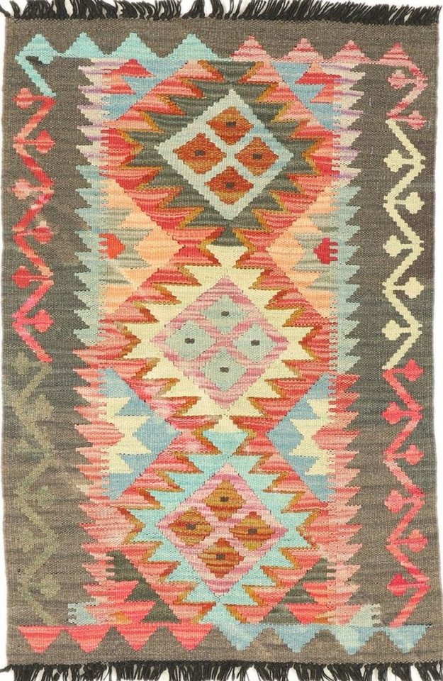 Designteppich Kelim Afghan Heritage 59x89 Handgewebter Moderner Orientteppich, Nain Trading, rechteckig, Höhe: 3 mm von Nain Trading