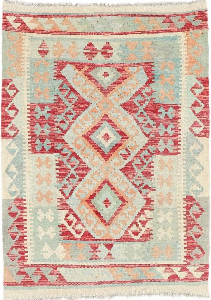 Designteppich Kelim Afghan Heritage 86x118 Handgewebter Moderner Orientteppich, Nain Trading, rechteckig, Höhe: 3 mm von Nain Trading