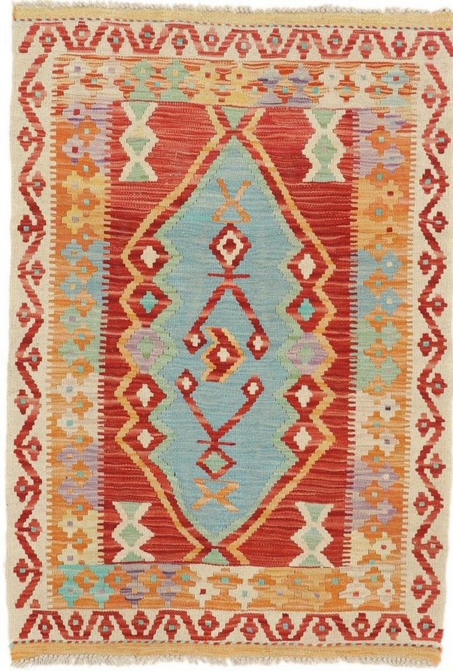 Designteppich Kelim Afghan Heritage 86x125 Handgewebter Moderner Orientteppich, Nain Trading, rechteckig, Höhe: 3 mm von Nain Trading