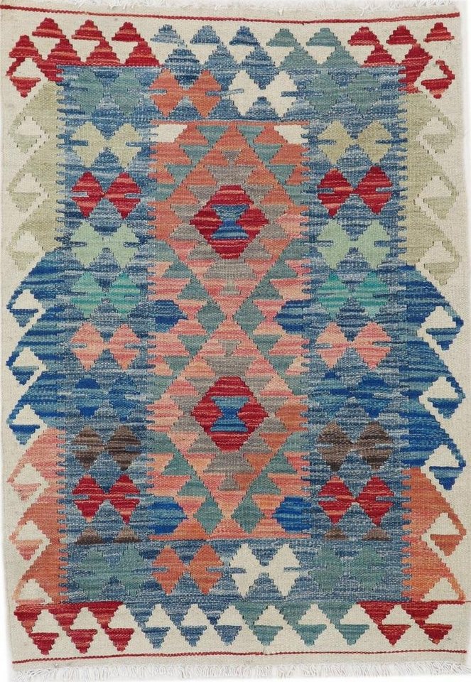 Designteppich Kelim Afghan Heritage 84x117 Handgewebter Orientteppich, Nain Trading, rechteckig, Höhe: 3 mm von Nain Trading