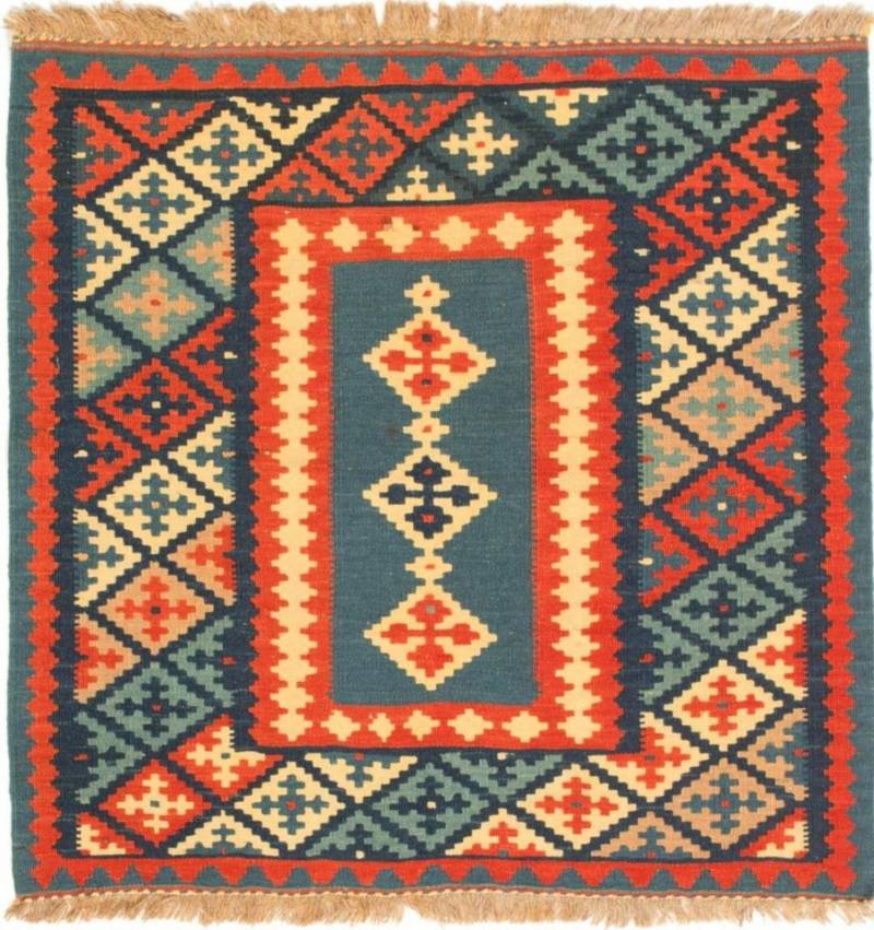 Nain Trading Orientteppich Kelim Fars 101x101 Handgewebter Orientteppich / Perserteppich, quadratisch, Höhe: 4 mm von Nain Trading