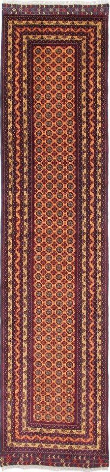 Orientteppich Orientteppich Afghan Mauri 390x95 Handgewebter Teppich, Nain Trading, Läufer, Höhe: 0.6 mm von Nain Trading