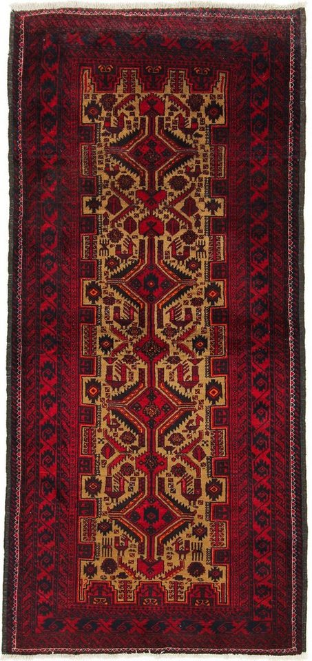 Orientteppich Orientteppich Belutsch Alt 225x105 Handgewebter Teppich, Nain Trading, Läufer, Höhe: 0.6 mm von Nain Trading